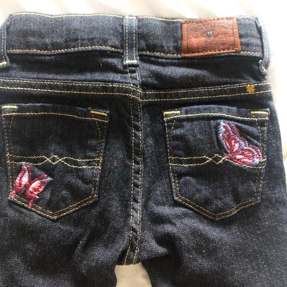 Lucky Brand Denim Blue Jeans Butterfly Embroidered 3T NWOT - Picture 4 of 8